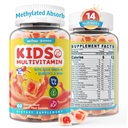 Gummies multivitamines pour enfants avec fer, sans sucre, Vitamines quotidiennes pour enfants + probiotiques, Algae Omega 3 (EPA/DHA), A, C, D, Méthyl B12, Folate, B6, Zinc, Biotine, pour une croissance saine, Soutien immunitaire, 60 Compte