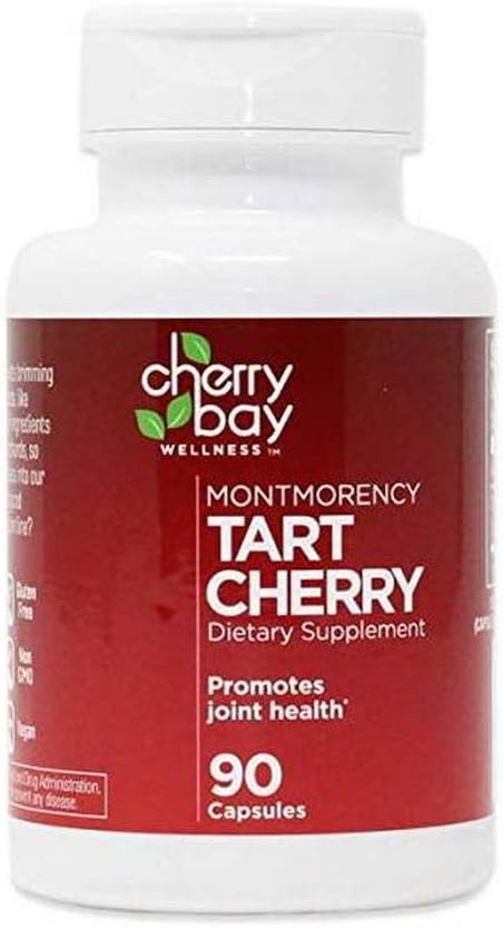 Montmorency Tart Cherry Nahrungsergänzung 480mg | 90 Count | Non-GMO & Gluten Free | Hilft die gemeinsame Gesundheit zu unterstützen