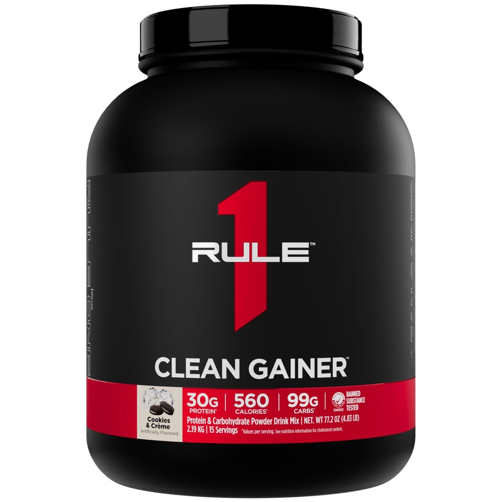 Regel 1 Clean Gainer - High-Protein Lean Gain Formel mit 560 Kalorien, 30g Full-Spectrum Protein, Über 90g Carbs, Unter 6g Fett (15 Servierungen, Cookies & Crème)