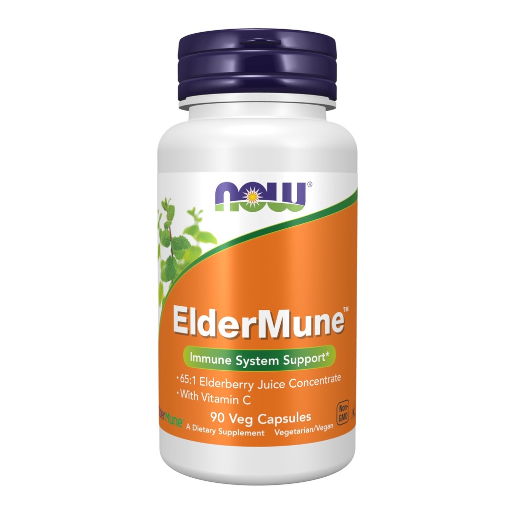 JETZT Nahrungsergänzungsmittel, ElderMune 65:1 Elderberry Juice Konzentrat mit Vitamin C, Immunsystem Unterstützung, 90 Veg Kapseln