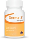 Ceva Derma-3 Softgels, Omega-3 Fettsäuren & Vitamin-Ergänzung für kleine Hunde + Katzen (60 Count)