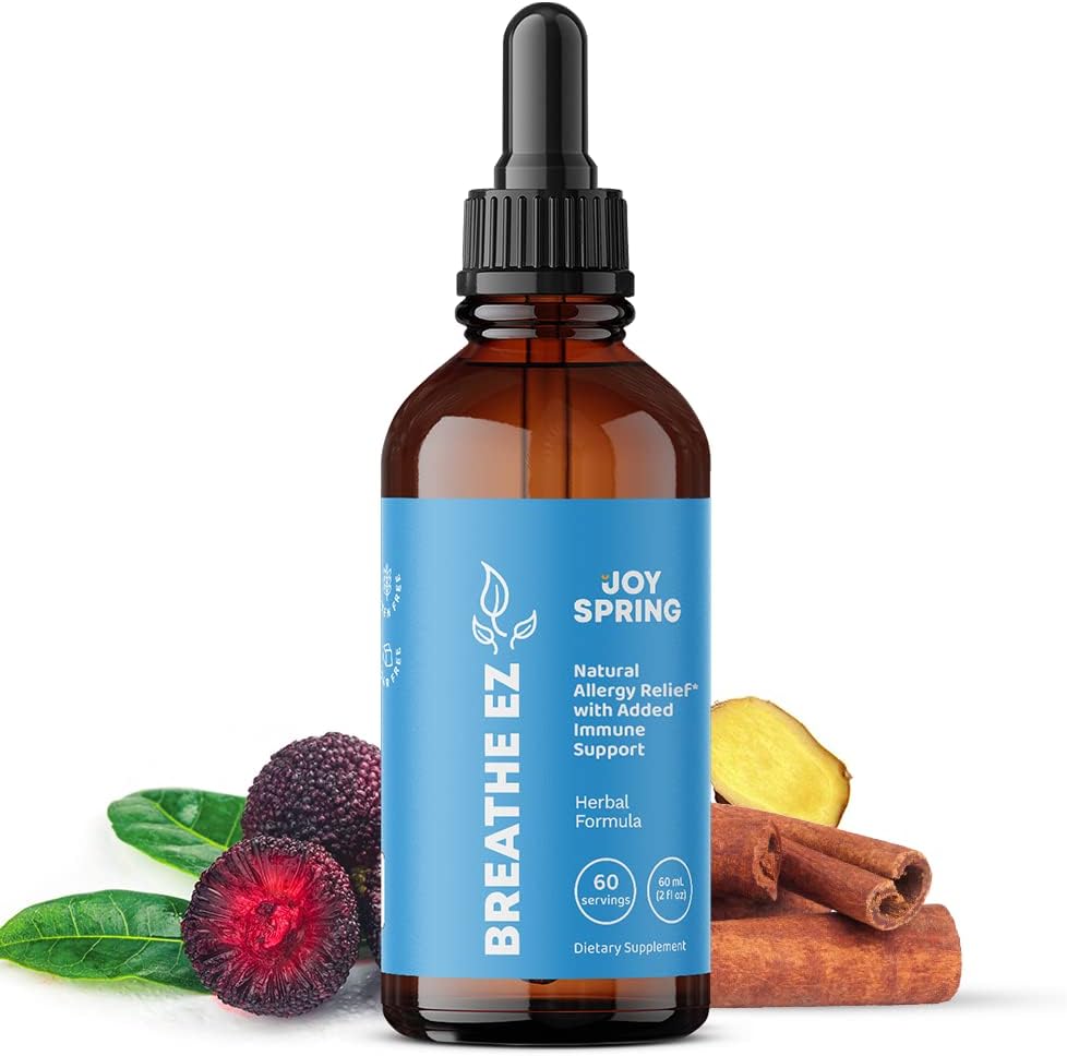 JoySpring Natural Allergy Relief pour les enfants – Sinus & Sore Throat Relief avec Elderberry – Formule de soutien immunitaire – Fonctionne plus vite que les chewables