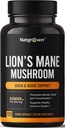 Natgrown Lions Mane Mushroom Supplement Kapseln - Bio Lion's Mane Extract Nootropic Brain Supplement für Männer und Frauen - Promotes Psychische Klarheit, Fokus und Gedächtnis - Vegan Pillen