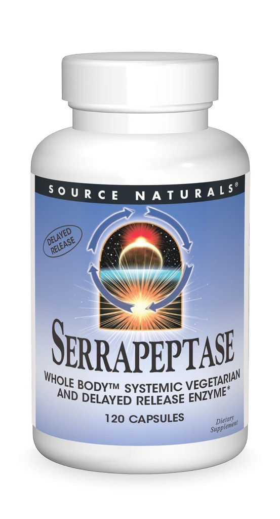 Quelle Naturals Serrapeptase - Delayed Release Enzyme - 120 vegetarische Kapseln