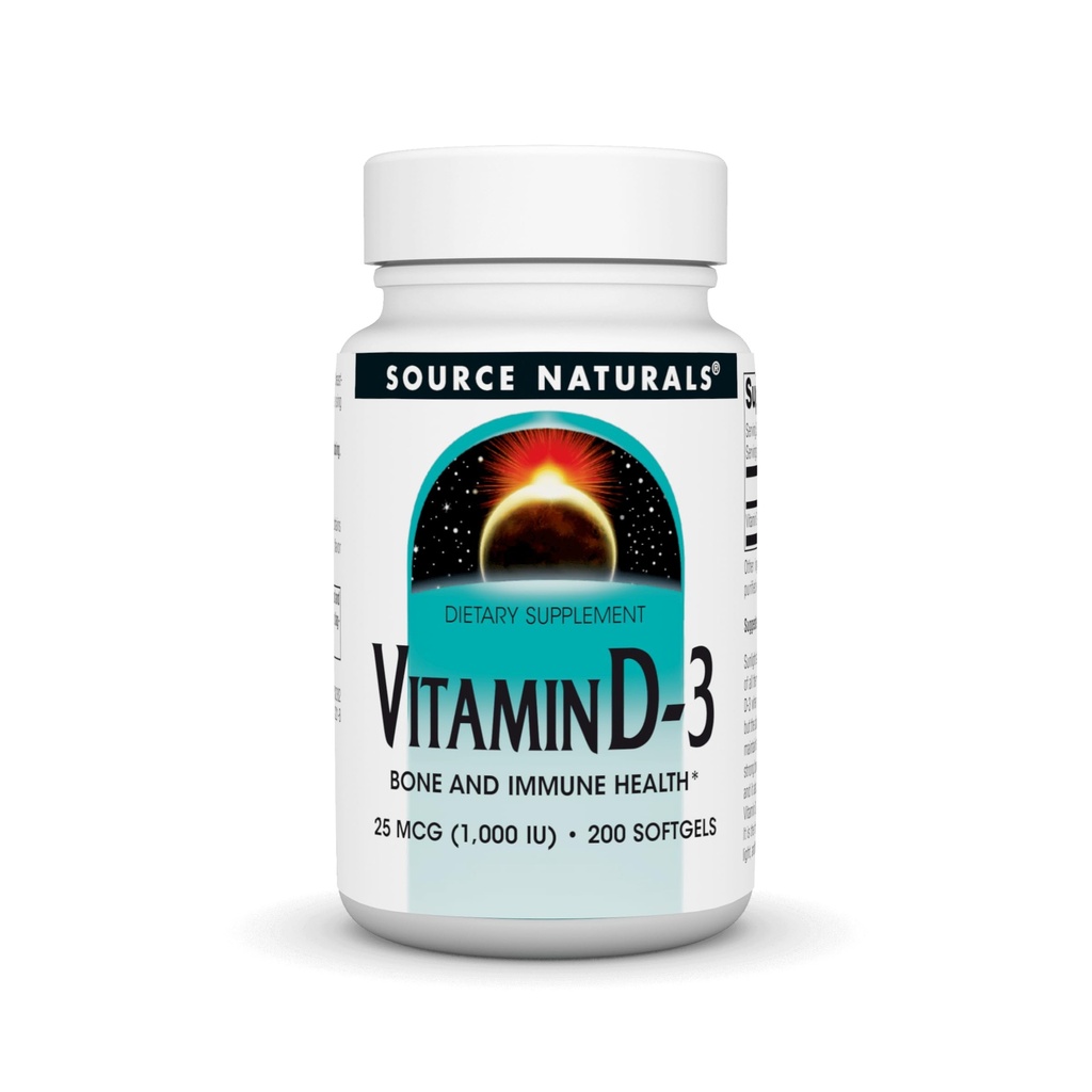 Quelle Naturals Vitamin D-3 1000 iu unterstützt Knochen- und Immungesundheit* - 200 Softgels