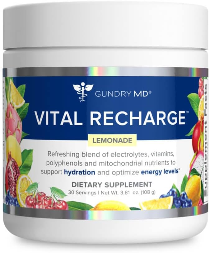 Gundry MD Vital Recharge Supplement Powder - Advanced Energy Formula mit Elektrolyten - Unterstützt ATP Supply - 30 Servierungen