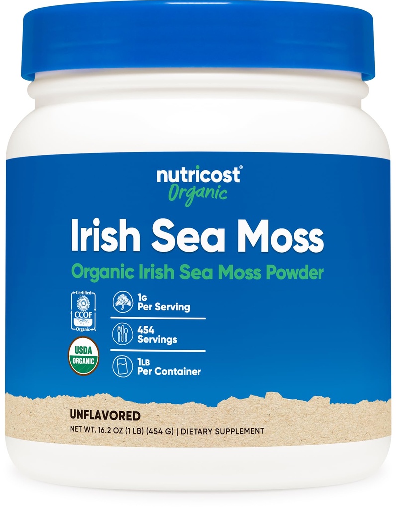 Nutricost Organic Irish Moss Powder (1 LB) - Glutenfrei, Non-GMO, Vegetarisch