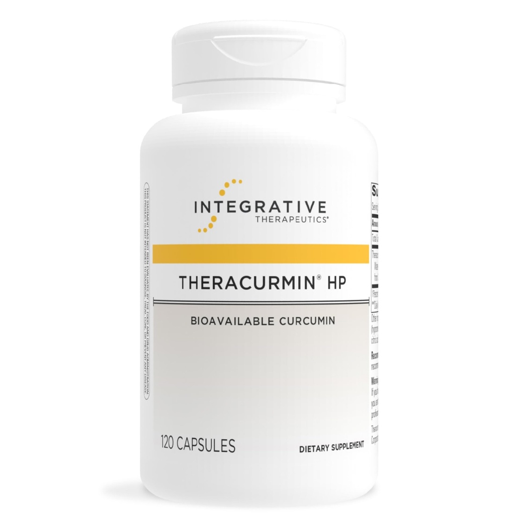 Integrative Therapie Theracurmin HP - Turmeric Supplement for Heart & Joint Health Support* - Muskel-Recovery-Support* - Non-Soy, Dairy-Free & Gluten-Free - 120 Kapseln (60 Servietten)