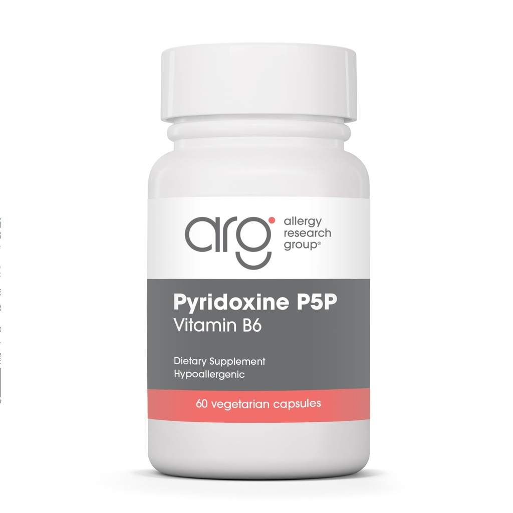 Allergy Research Group Pyridoxine P5P Supplement - Aktives Vitamin B6 275mg, Pyridoxal-5-Phosphate, Stoffwechselunterstützung, Allergiker, Vegetarische Kapseln - 60 Zähler