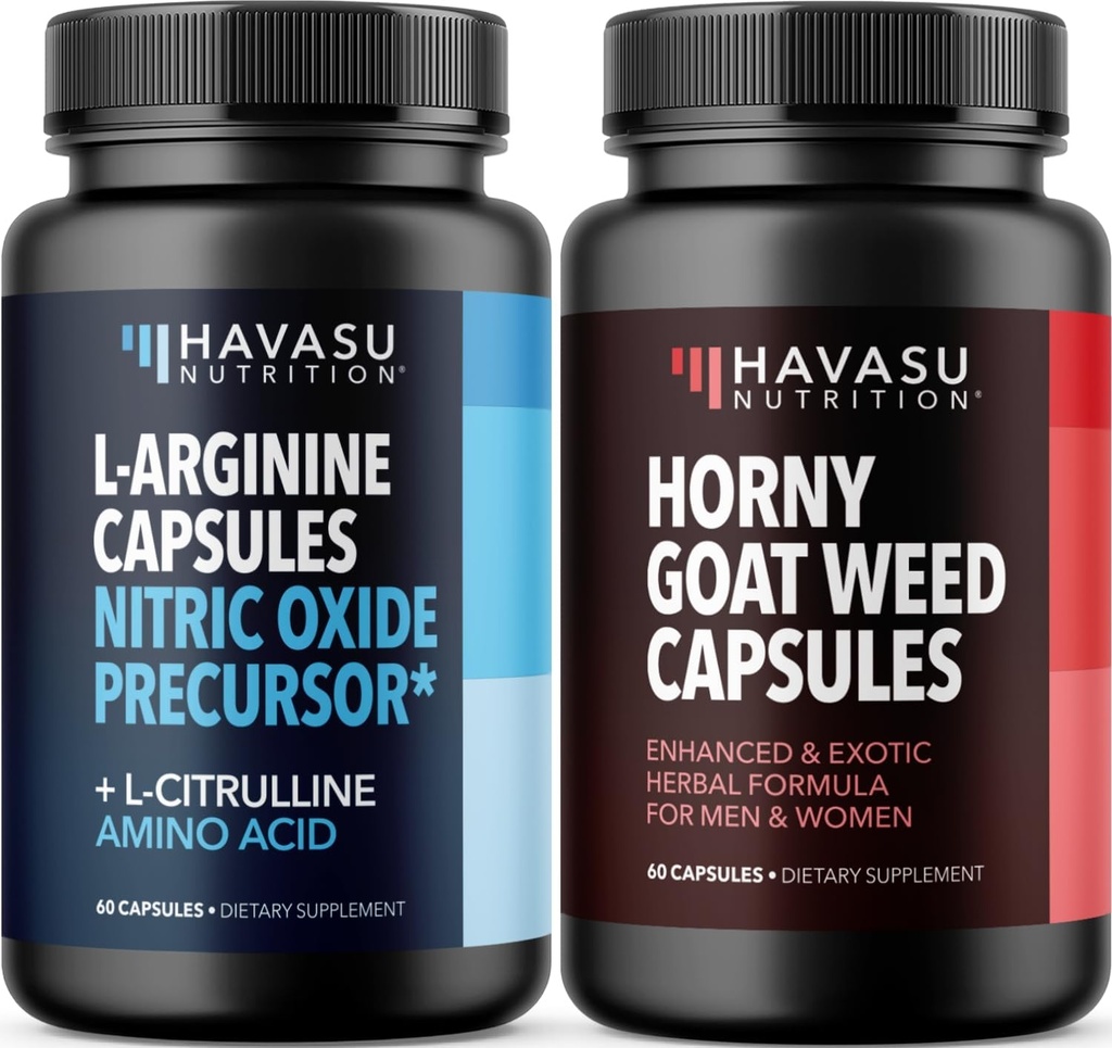 HAVASU NUTRITION Hornige Ziegen Weed Capsules (30 Servierungen) & L Arginine L Citrulline Supplement (30 Servierungen)
