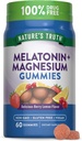Nature's Truth Melatonin mit Magnesium Gummies | 60 Count | Berry Lemon Flavor | Vegan, Non-GMO & Gluten Kostenlose Ergänzung