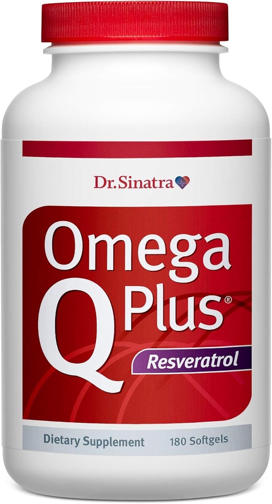 Dr. Sinatra Omega Q Plus Resveratrol - Omega-3 Supplement with CoQ10 and Resveratrol - Promotes Comprehensive Heart and Whole Body Health to Help You Age Well (180 softgels)