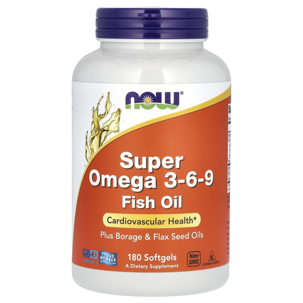 Maintenant les aliments Super Omega 3-6-9 Soft-gels, 1200Mg, 180-Count