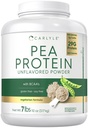 Poudre de protéine de pois de Carlyle 7lb , non aromatisée , 29G Protéine , pour les hommes et les femmes , Végétarienne, non OGM, sans gluten et sans soja