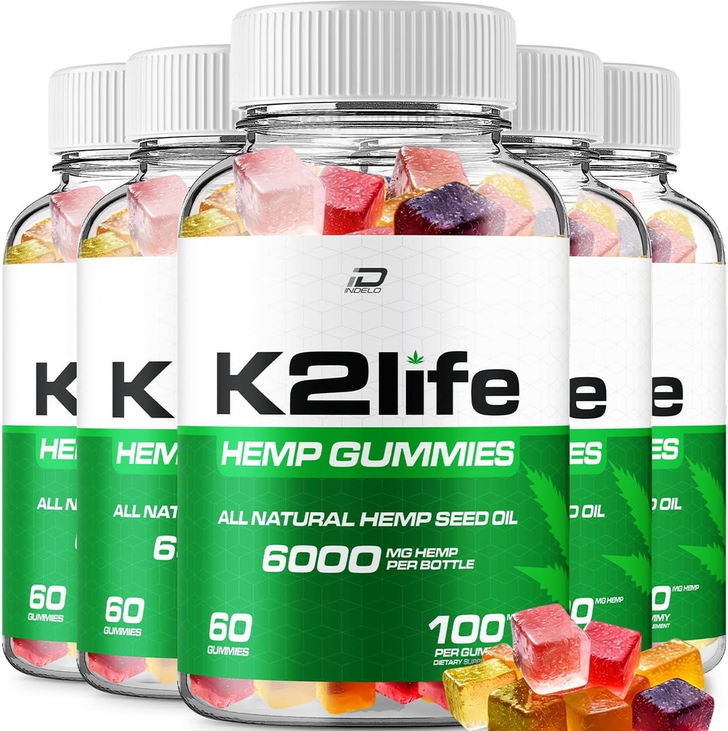 K2Life Hanf Gummis - mit Hanf Seed Extrakt K2 Life Hanf Gummis Tinnitus Kräuterergänzung, Gesundheit und Wellness Unterstützung, Alle natürlichen K2Life Hanf Gummy Advanced Formula (5 Pack - 300 Gummis)