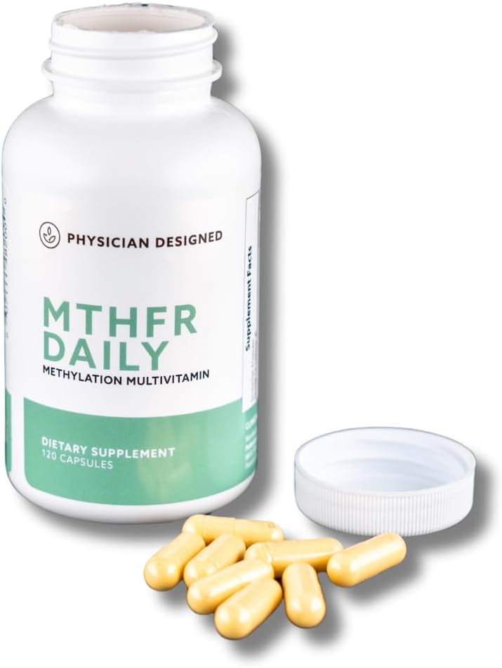 Physician Designed MTHFR Daily Multivitamin | Methylated Multivitamin für Männer & Frauen | für Energie, Stimmung, & Herz | Vitamin B-Komplex | 120 Kapseln