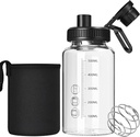 Glass Shaker Bottle,22oz BPA-Free Odorless Shaker Bottle with 304 Stainless Steel Ball and Removable Cleaning Brush for Fitness Protein Mixes(1Pack)