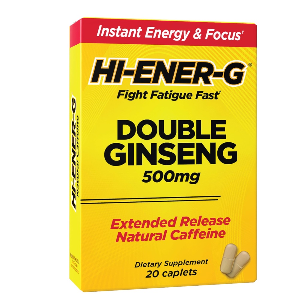 Supplément énergétique Hi-EnerG Triple Ginseng, 500 mg, 20 portions