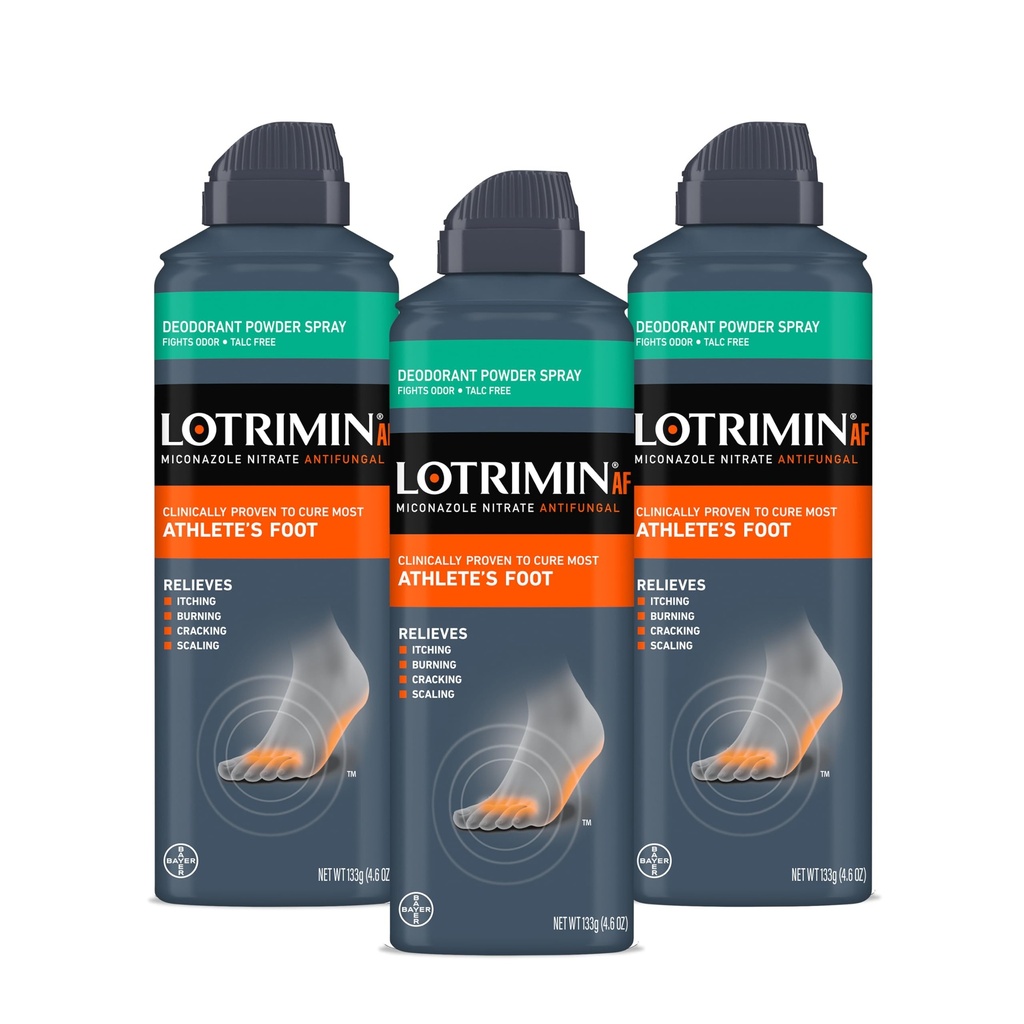 Lotrimin Medicated Deodorant Powder Spray mit Miconazol Nitrat 2%, 4.6 oz (Pack mit 3)