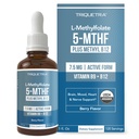 Organic L Methylfolate 7,5 mg Plus Methyl B12 Cofacteur - Forme 5-MTHF métaboliquement active, Forme supérieure de folate - Arôme de baie biologique, Forme sublinguale liquide – Mood, Cognition, Méthylation (1oz)