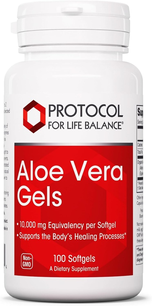Protokoll Aloe Vera Gels - Verdauungsergänzung* - mit GAGs - Natürlich härtende Vitamine und Aminosäuren - Non-GMO & Halal - 100 Softgels