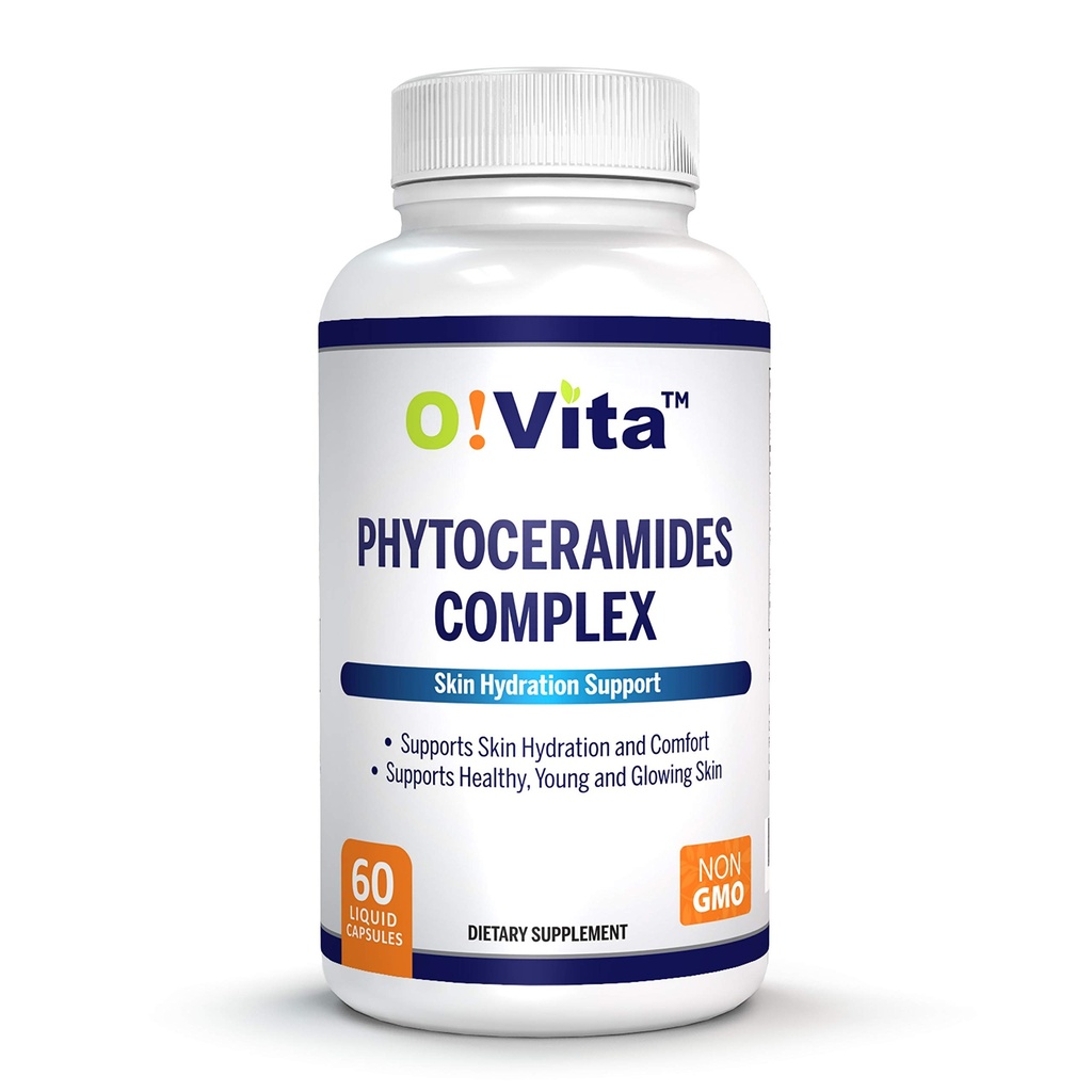 Phytoceramides Complex, Skin Repair and Rejuvenation, Anti-Aging Support, Plant-derived Ceramides, with Vitamins C, B-6, and B-12, 2-Month Supply (60 Non-GMO Liquid Capsules)