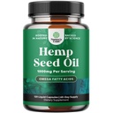 High Absorption Hanf Öl Kapseln - Vegan Omega 3 6 9 Ergänzung mit essentiellen Fettsäuren für Gelenkunterstützung Relaxing Mood und Hautgesundheit - Halal Non-GMO 1000mg pro Servier Hanf Samen Öl Kapseln
