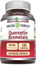 Erstaunliche Ernährung Quercetin 800 Mg mit Bromelain 165 Mg Veggie Kapseln Ergänzung | Non-GMO | Gluten Free | Made in USA | Geeignet für Vegetarier (240 Zähler)