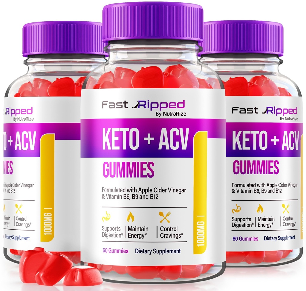 NutraRize (paquet de 3 Kéto+ACV rapides Gummies, formule avancée, vinaigre de cidre de pomme de Keto, supplément de vitamines de 1000MG, avis de musculation de force maximale (180 Gummies)