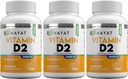 Vitamine Vegan Natürliches Vitamin D 2400 IU, D2, Zertifizierter Halal (Pack mit 3)