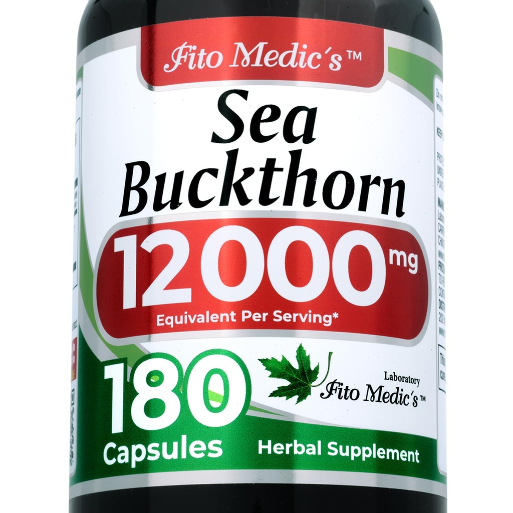 Laboratoire de la mer Buckthorn180 Capsules de 12000 mg de Omega 7 Sea Buckthorn de la mer Supplément d'épine de mer Omega 7 Supplément d'absorption ultra-haute.