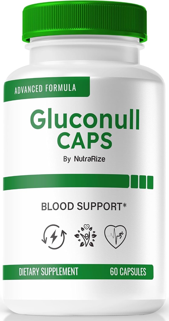 Gluconull Caps, formule officielle Gluco NullCaps, support pur pour les niveaux stables et l'énergie de carburant pour la santé globale, ingrédients tout-naturels, Gluco Null Glyco Optimizer (60 capsules)