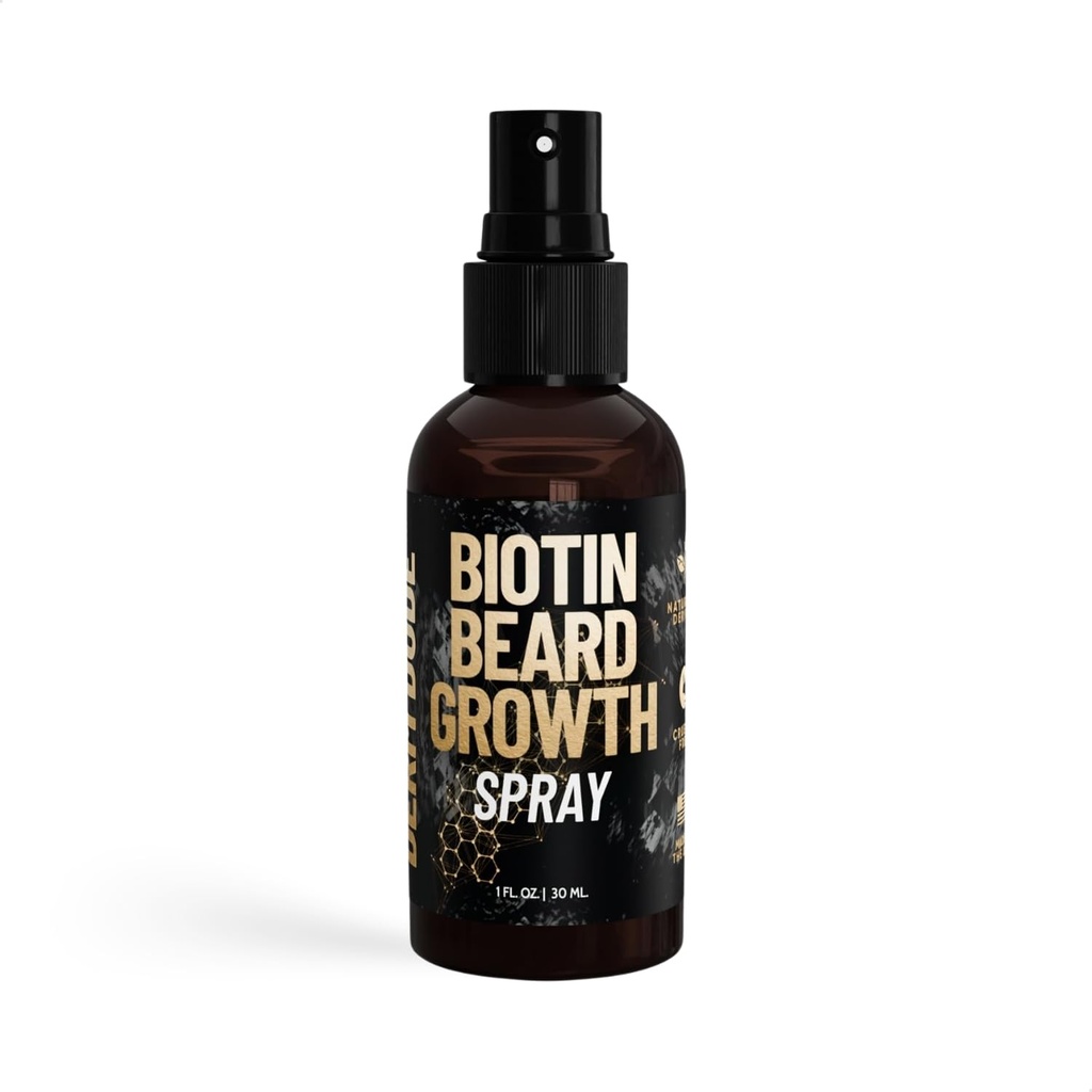 Derm Dude Biotin Bart Wachstumsspray für Männer | Formuliert mit Biotin & Bambus-Extrakt für Haarwachstum | Fördert Thicker Fuller Beard | Für stärker gesünderes Bartwachstum, nicht fettig Grooming- 1 oz