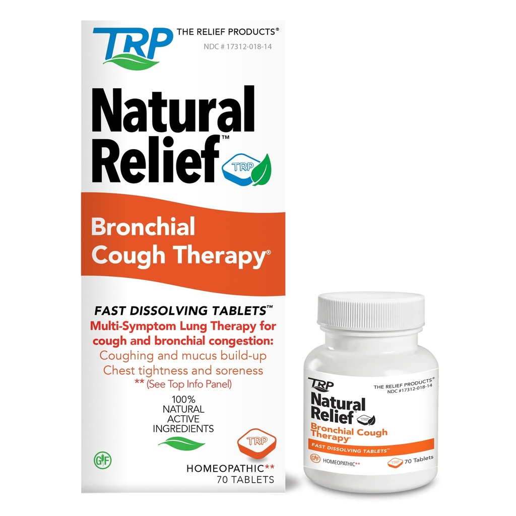 Les produits de secours Bronchial Cough Therapy comprimés à dissolution rapide - 100% ingrédients actifs naturels - 70 Compte