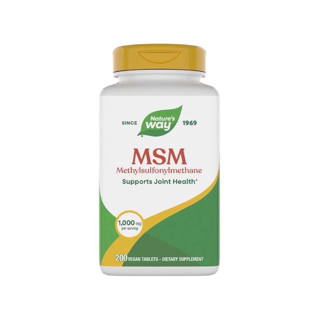 Nature's Way MSM 1000 mg - Joint Health Supplement* - Mit Methylsulfonylmethan - Glutenfrei & Vegan - 200 Tabletten