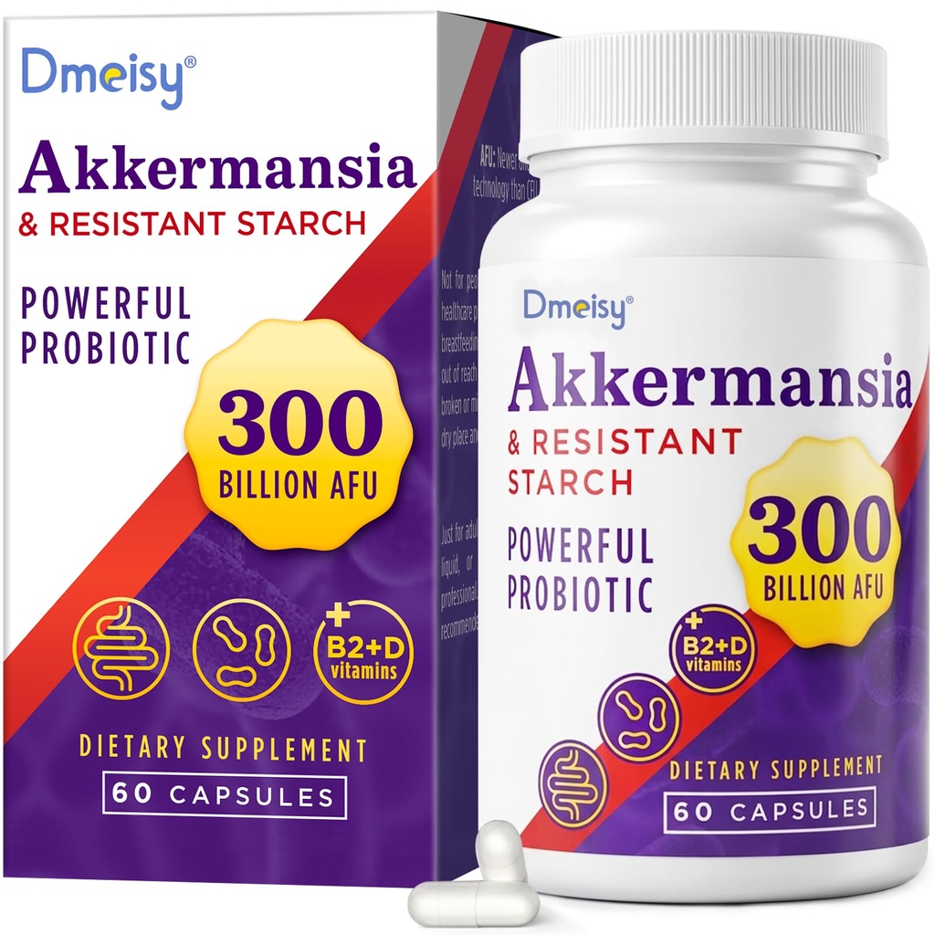 Supplément GLP ONE - 300 milliards AFU Akkermansia Muciniphila, Akkermansia Probiotic pour les femmes et les hommes, pour Boost , Digestive, Gut, Immunity, Améliore Gut Lining Function & Intestinal Walls, 60 comte