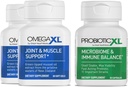 OmegaXL Powerful Joint and Muscle Support Supplement 60 Count (2 Pack) & Probiotic XL - PreforPro, DE111, Shelf Stable - Fördern Sie gesundes Gut Flora Growth (30 Veggie Caps)