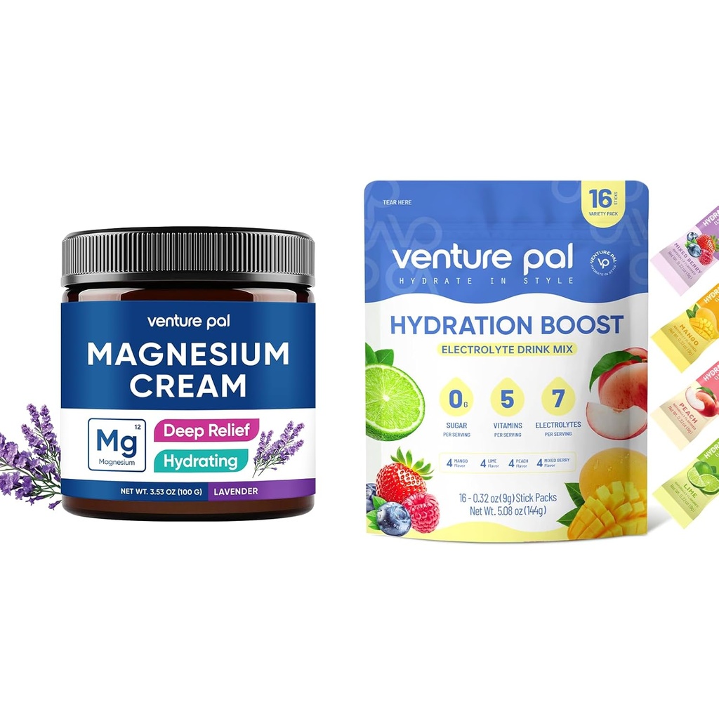 Venture Pal Moisturizing Magnesium Lotion,Elektrolyt Pulver-Packets