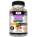 Kaya Naturals Elderberry Immununterstützung | Vitamine mit Zink und Vitamin C für Erwachsene, Probiotics & Turmeric 1000mg Immunsystem Booster Sambucus Capsules - 30 Count