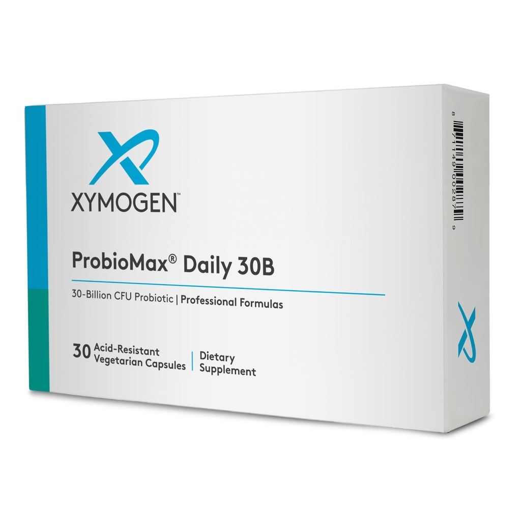 XYMOGEN ProbioMax Daily 30B - Vegetarisch, Dairy & Glutenfreie Probiotika für Verdauungsmedizin - Probiotische Nahrungsergänzungsmittel für Frauen und Männer - Ehemals ProbioMax Daily DF (30 Kapseln)