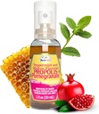 Spray pour la gorge de la propolis de l'abeille – Miel apaisant, menthe et grenade - Soutien naturel immunitaire et soulagement de la gorge des plaies - Antioxydants, riches en flavonoïdes et Artepillin C, Pas de sucre, sans gluten, 1-paquet, 30ml