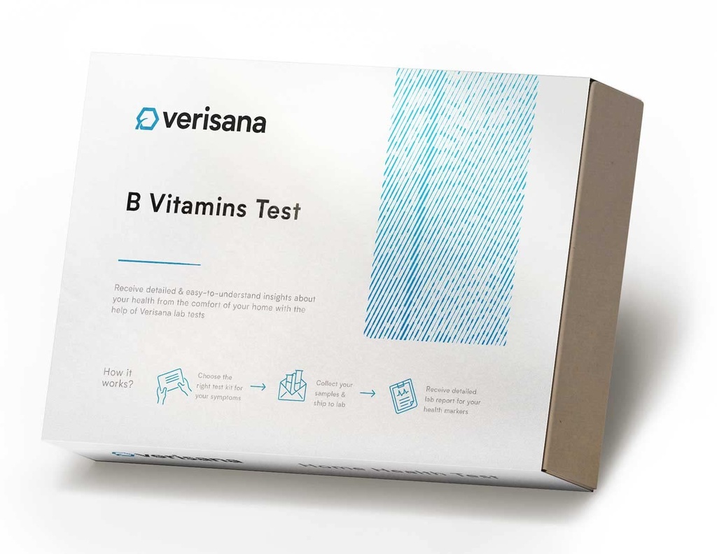 Verisana B Vitamins Test – Bestimmen Sie Ihr Vitamin B9 und B12 Werte einfach und bequem von zu Hause – Analyse durch CLIA-Certified Lab