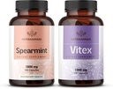 HerbAMAMA Spearmint and Vitex Kit - Lot de 1000 mg Spearmint Leaf & Vitex Chasteberry Capsules - Vegan, non-OGM, sans gélatine - 2 boîtes