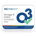 Omega-Quant Omega-3 Index Complete - Complete Fatty Acid Profile Blood Test Kit | Includes - Omega-3s, Omega-6s, Saturated Fats, Monounsaturated Fats, Trans Fats | 1 Complete Home Kit