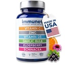 Immuneti - Fortgeschrittene Immunabwehr, 6-in-1 Leistungsstarke Mischung aus Vitamin C, Vitamin D3, Zink, Elderberries, Knoblauch Bulb, Echinacea - Unterstützt Gesamtgesundheit, liefert Vitalnährstoffe & Antioxidantien