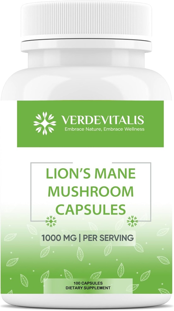 Lion's Mane Capsules - Daily Mushroom Supplement for Memory, Focus & Clarity - Brain Booster- Mushroom Capsules for Brain Health Support - Made in USA - 100 Kapseln