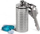 Cielo Pill Holders - Large Single Chamber Nitroglycerin Porte-clés, Fabriqué aux États-Unis, conteneur de porte-clés en acier inoxydable, étui à pilule imperméable avec chambres personnalisables