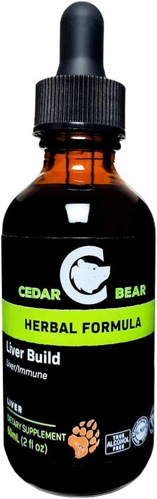 Le foie de l'ours cèdre construit un supplément à base de plantes liquides qui aide à renforcer le foie et la fonction Gallbladder 2 Fl Oz