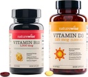 NatureWise Vitamin B12 1.000 mcg 150 Softgels & Vitamin D3 5000iu 360 Mini Softgels für Energie, Psychische Klarheit, Knochen & Muskelunterstützung