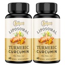 Liposomal Turmeric Curcumin Supplement - 2000mg, 95% Curcuminoid Extrakt mit Piperin - 60 Softgels (2 Flasche)